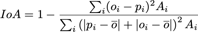 Index of agreement (IoA) complements RMSE definition