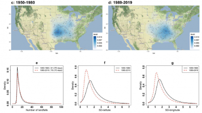 Spatial shift in large tornado outbreak nucleus