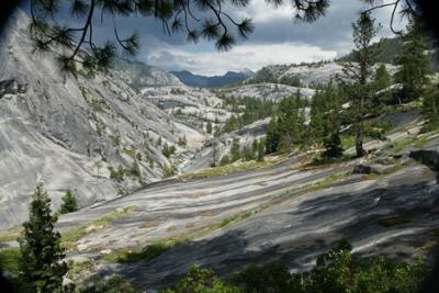 The Merced River in Yosemite National Park (USA) feeds Lake McClure, which provides hydropower and water to residents and agriculture in California’s central valley. Fine resolution is needed to reliably simulate hydrology in such complex watersheds. 