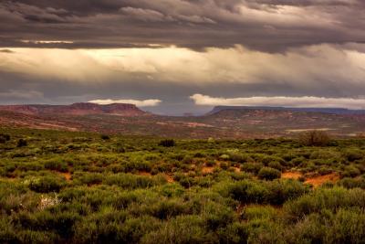 Photograph of a landscape with clouds.