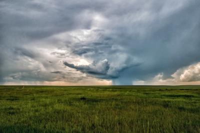 Stormy skies above a field. 