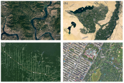 High-resolution satellite images of land surface heterogeneity.