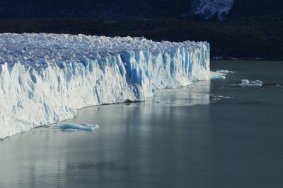 Ice cliff in water