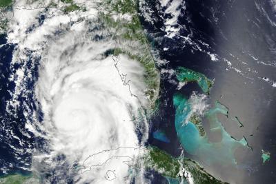 satellite image of a hurricane 