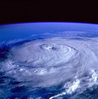 Photo of a hurricane from space. 