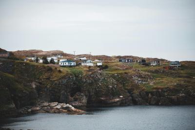 Small houses on a rocky seacoast