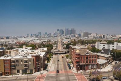 Aerial shot of Los Angeles, CA. 