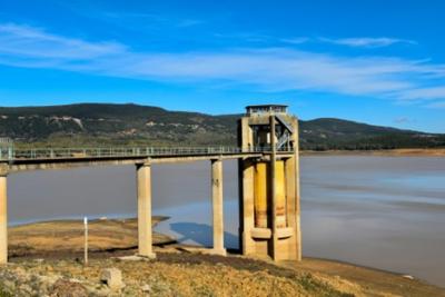 Bridge over river in drought