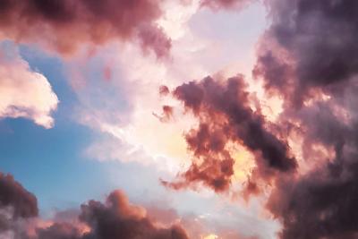 View of pink clouds and blue sky