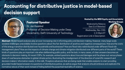 MSD Webinar: Accounting for Distributive Justice in Model-Based Decision Support