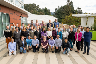 A group of Understanding Decision-Relevant Regional Climate Data Projections Workshop participants gather for a photo in Berkeley, California. 