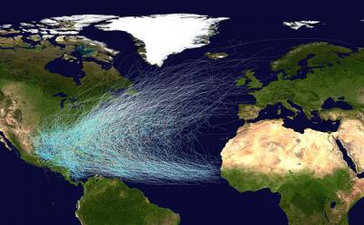 Atlantic hurricane tracks