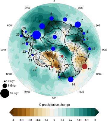 Spatial pattern of ozone-forced Antarctic snowfall change